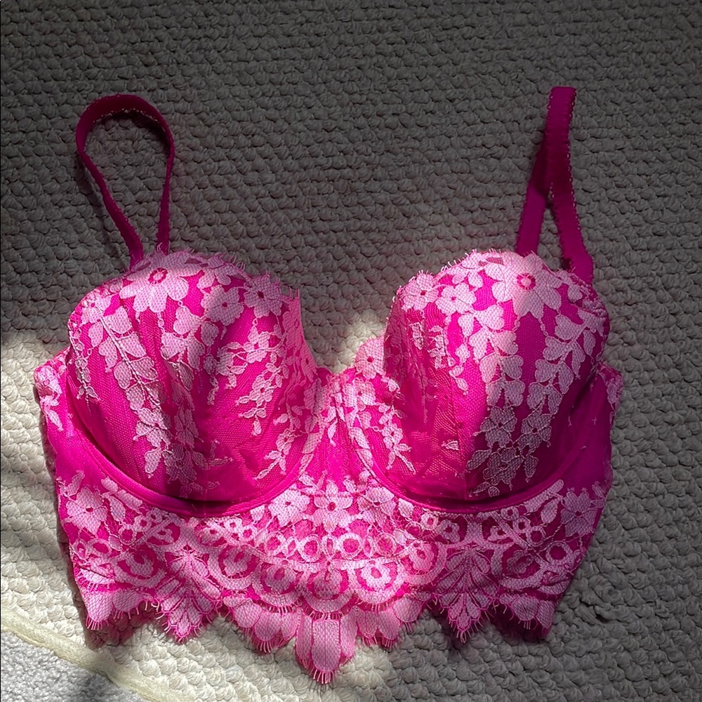 VS hot Pink Lace Bralette
